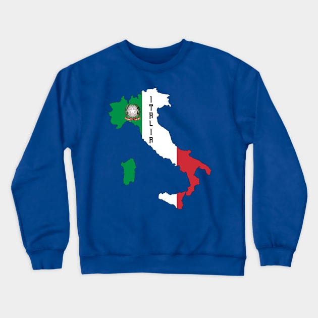 Italy flag & map Crewneck Sweatshirt by Travellers